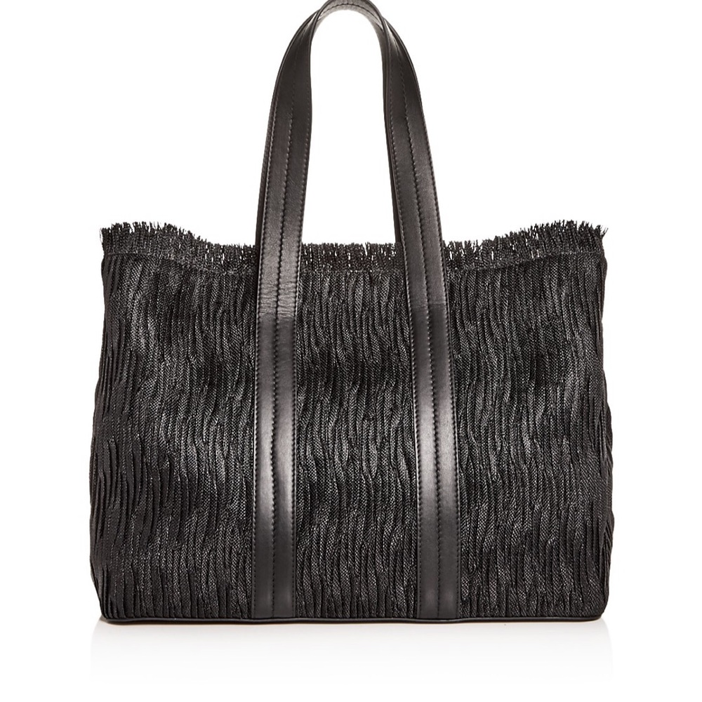 MaxMara Edvige Plisse Woven Tote Bag